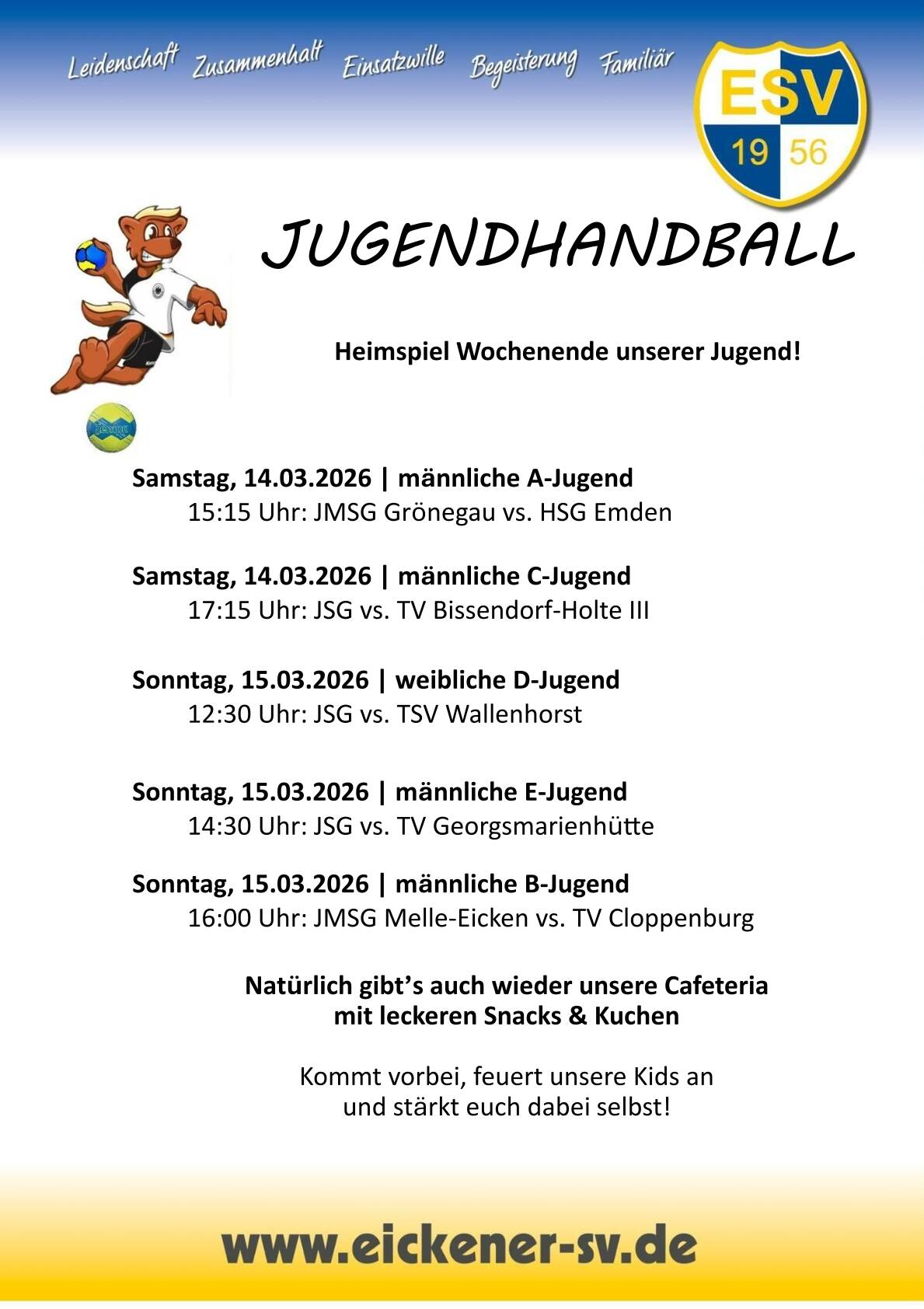 ESV JSG Spielwochenende 14.03.2026