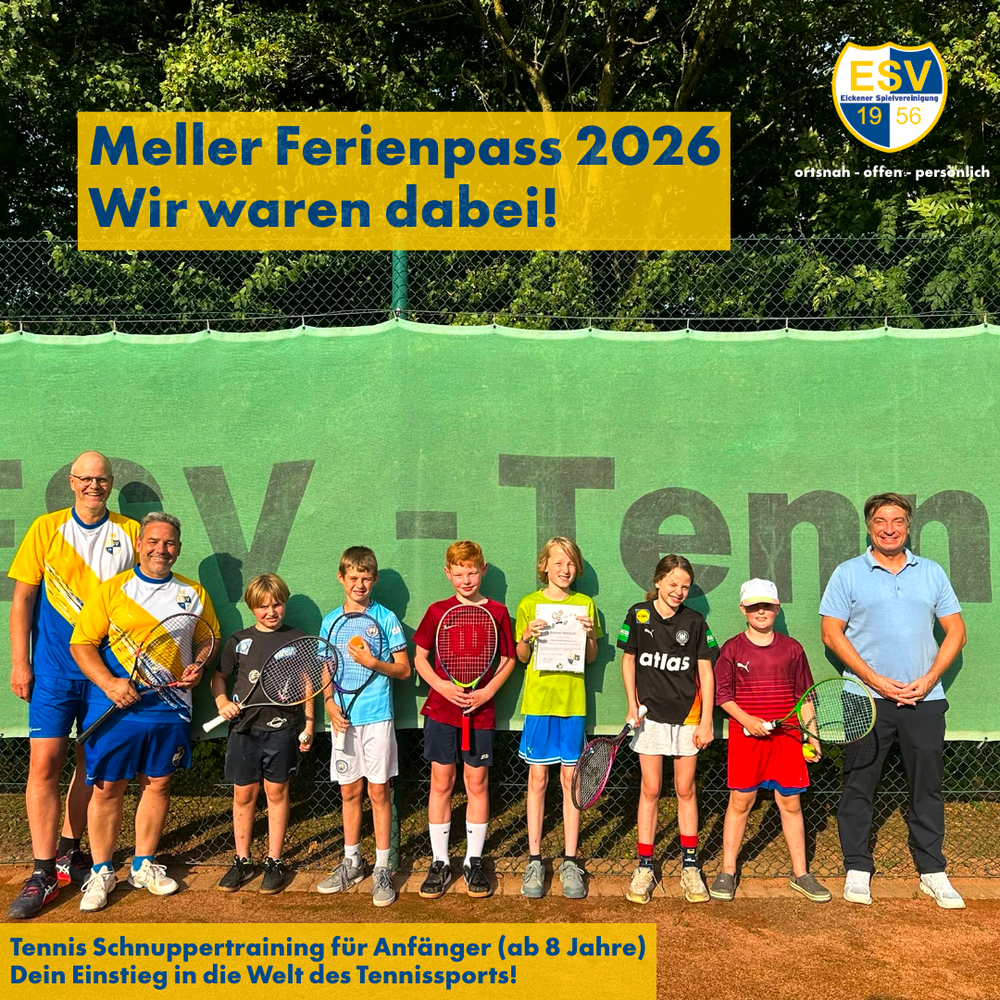 Tennisplatz Ferienpasskinder 2026 Tennistraining Schnuppertraining Melle Eicken